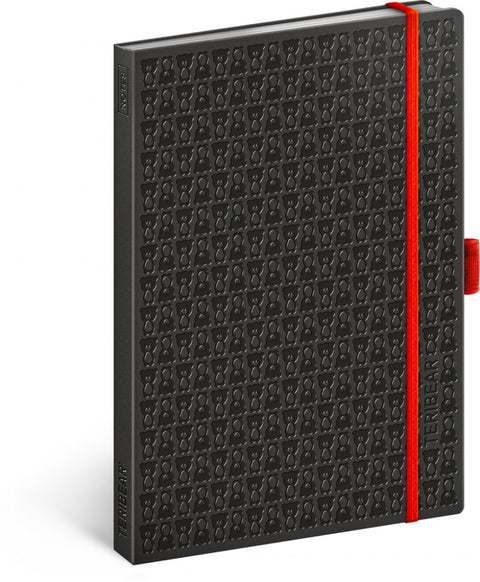 Notebook Teribear, black, lined, 15 x 21 cm, A5