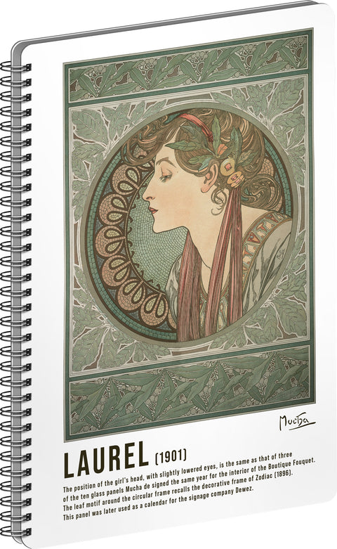 Spiral notebook Alphonse Mucha Laurel, lined