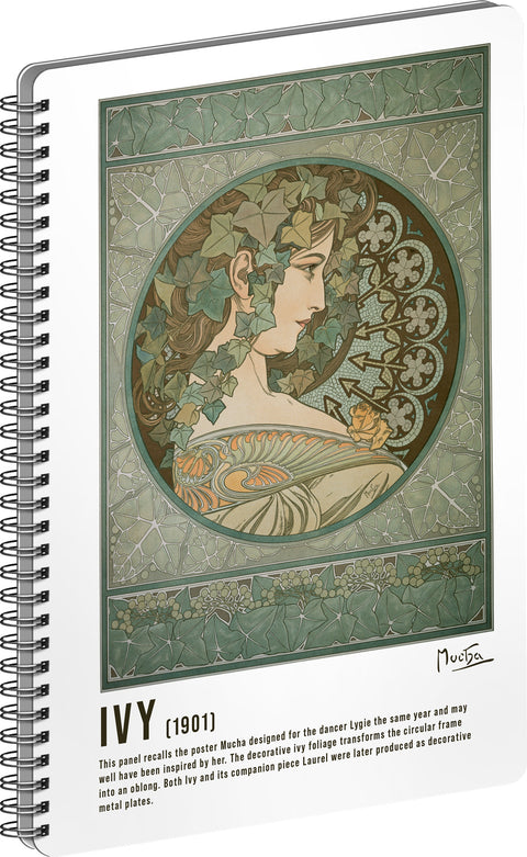 Spiral notebook Alphonse Mucha Ivy, lined
