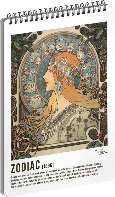 Spiral notebook Alphonse Mucha Zodiac, lined