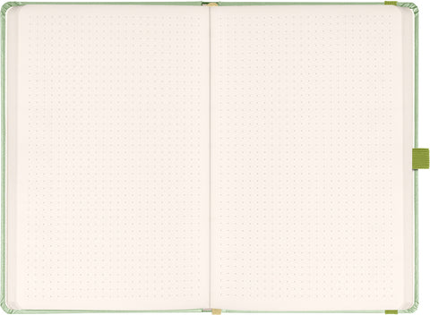 Notebook Green, dotted, 13 × 21 cm