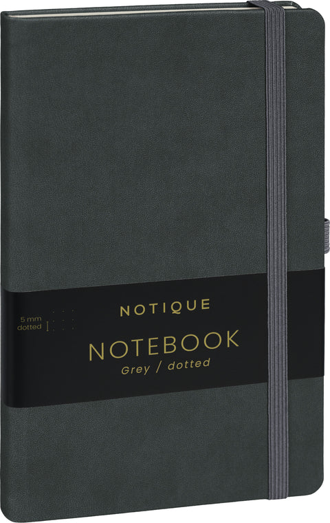 Notebook Grey, dotted, 13 × 21 cm