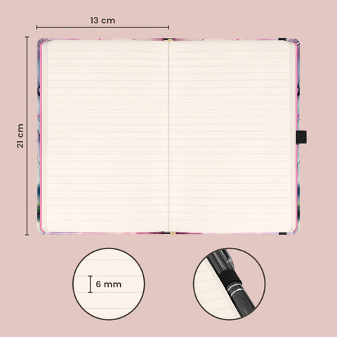 Notebook Sakura, lined, 13 × 21 cm
