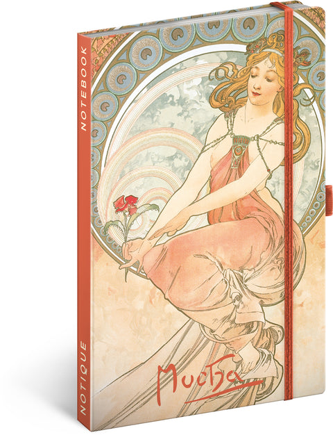 Notebook Alphonse Mucha – Painting, lined, 13 × 21 cm