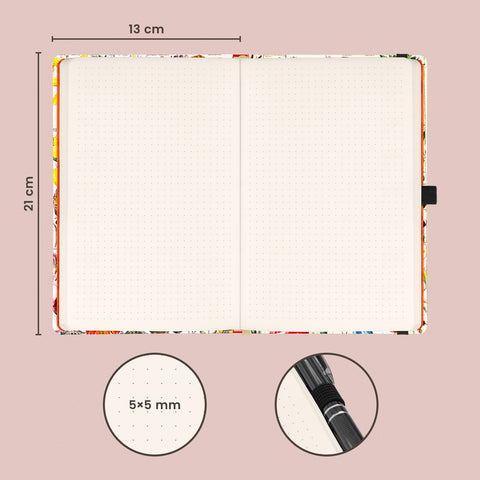 Notebook Herbal by Kateřina Winterová, dotted, 13 × 21 cm