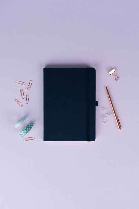 Notebook Balacron dark blue, lined, 15 × 21 cm