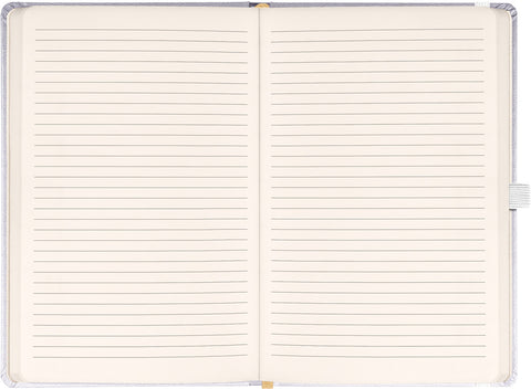 Notebook Balacron silver, lined, 15 × 21 cm
