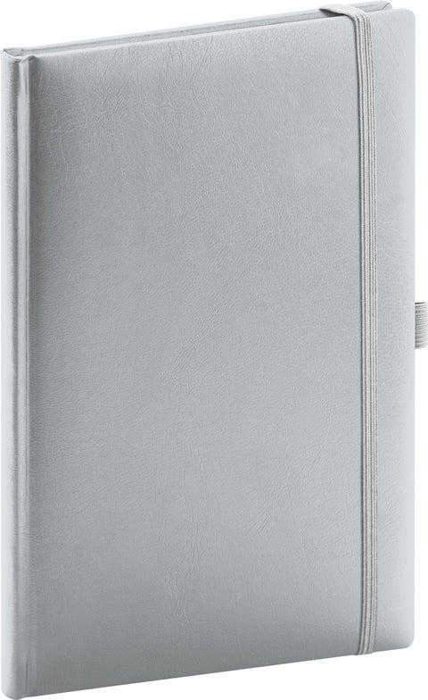 Notebook Balacron silver, lined, 15 × 21 cm