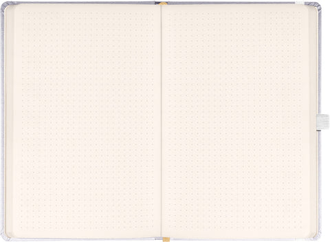 Notebook Balacron silver, dotted, 15 × 21 cm
