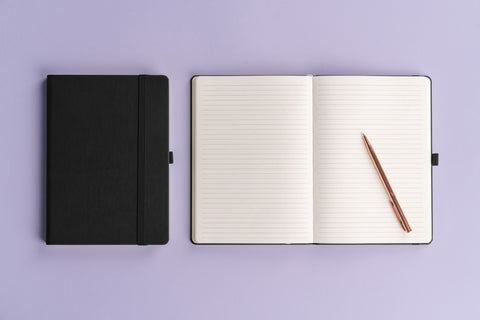 Notebook Aprint black, lined, 15 × 21 cm