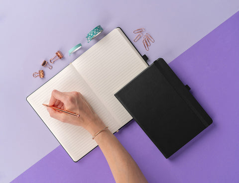 Notebook Aprint black, lined, 15 × 21 cm