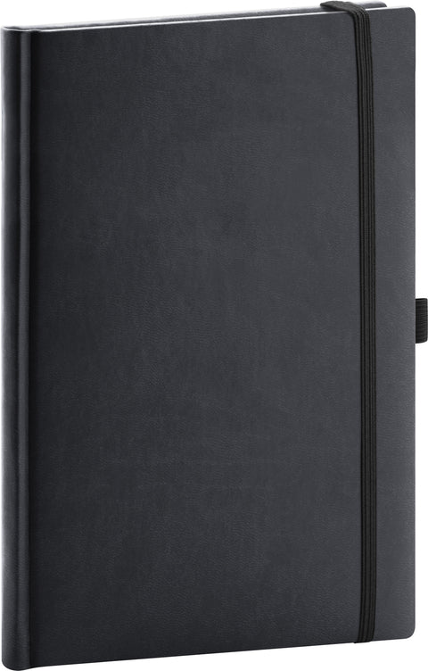 Notebook Aprint black, lined, 15 × 21 cm
