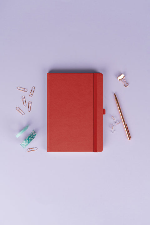Notebook Aprint red, lined, 15 × 21 cm