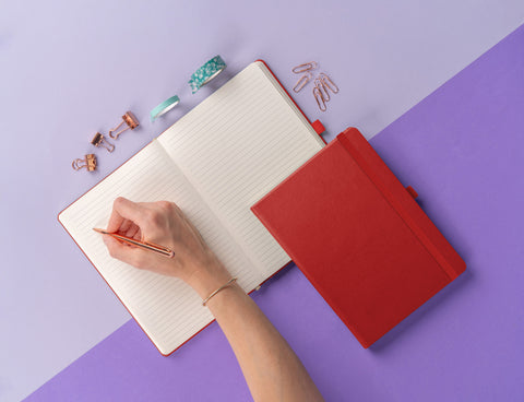 Notebook Aprint red, lined, 15 × 21 cm