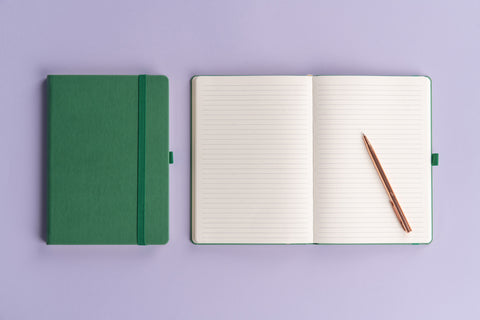 Notebook Aprint green, lined, 15 × 21 cm