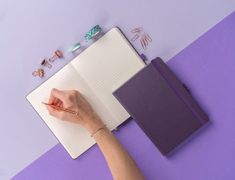 Notebook Aprint Neo purple, lined, 15 × 21 cm