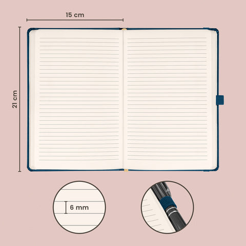 Notebook Aprint Neo blue, lined, 15 × 21 cm