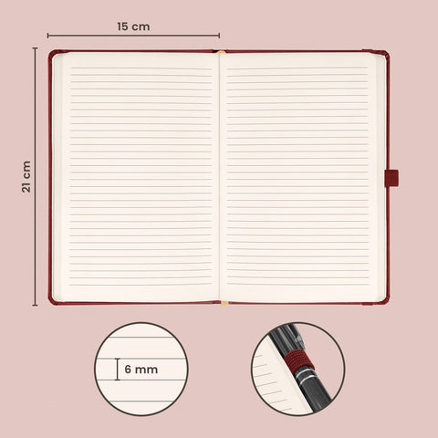 Notebook Aprint Neo wine, lined, 15 × 21 cm