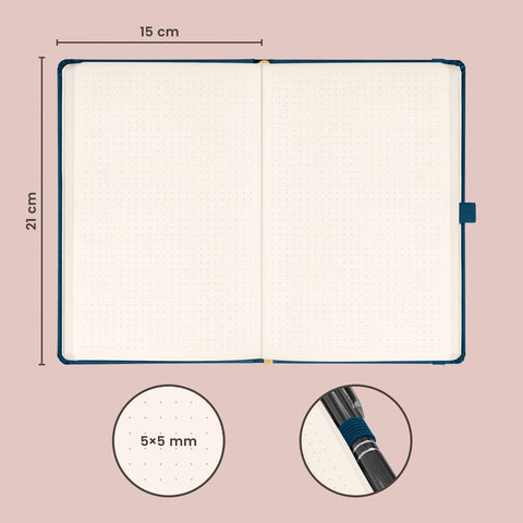 Notebook Aprint Neo blue, dotted, 15 × 21 cm