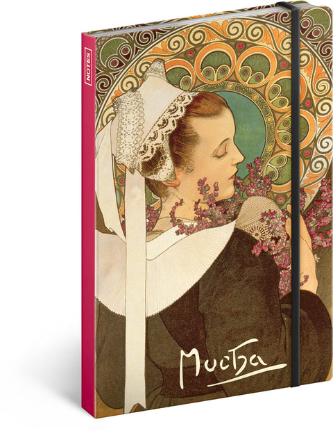 Notebook Alphonse Mucha – Heather, plain, 13 × 21 cm