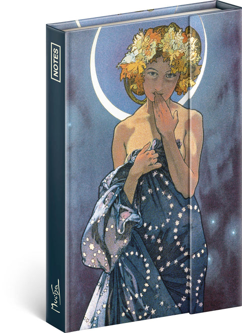Notebook Alphonse Mucha – Luna, lined, 11 × 16 cm