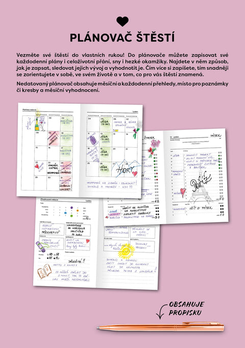 Happiness planner – undated, 15,6 × 22,6 cm