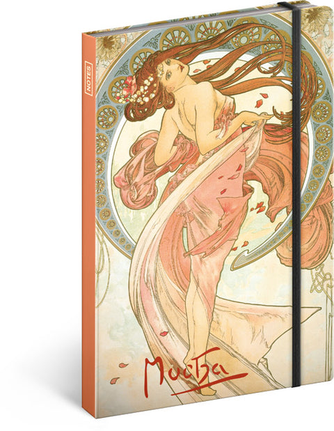 Notebook Alphonse Mucha – Dance, lined, 13 × 21 cm