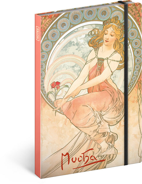Notebook Alphonse Mucha – Painting, lined, 13 × 21 cm