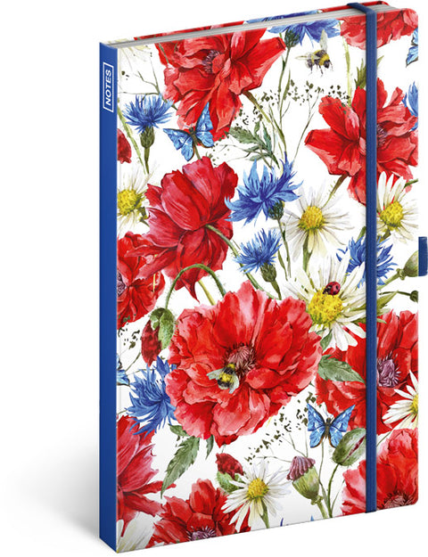 Notebook Flowers, lined, 13 × 21 cm