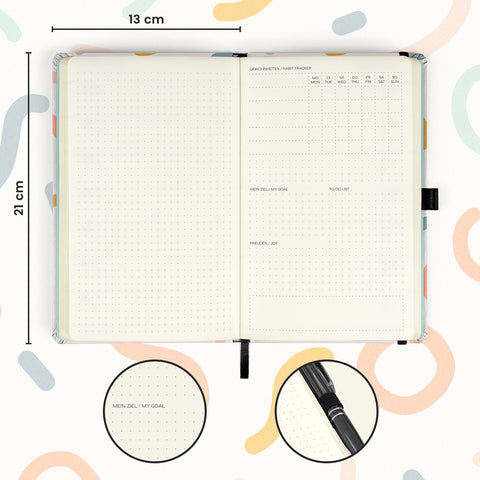Weekly undated diary My Bullet Planner, 13 × 21 cm DE/EN
