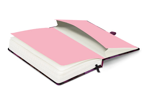 Planbook planner/notebook Purple Flowers 2026, 13 x 21 cm