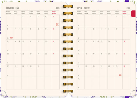 Spiral 18month Petito planner Lavender 2026/2027, 13 x 18 cm