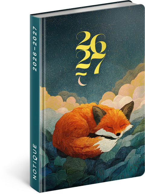 18month Petito planner Sleeping Fox 2026/2027, 11 x 16 cm