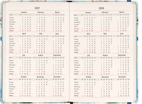 Weekly Purse size planner Birds 2027, 9,8 x 14,5 cm
