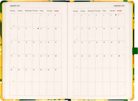 Planbook planner/notebook Lemons 2027, 13 x 21 cm