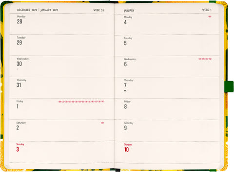 Planbook planner/notebook Lemons 2027, 13 x 21 cm