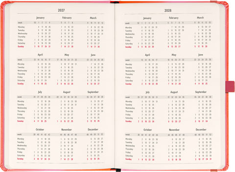 Planbook planner/notebook Coral 2027, 13 x 21 cm