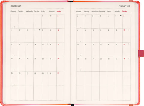 Planbook planner/notebook Coral 2027, 13 x 21 cm