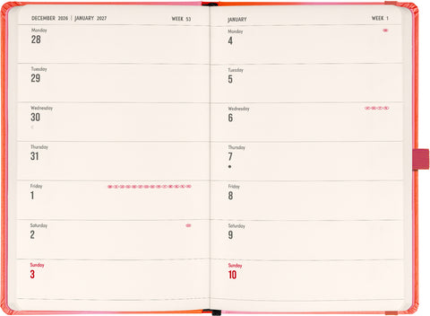 Planbook planner/notebook Coral 2027, 13 x 21 cm