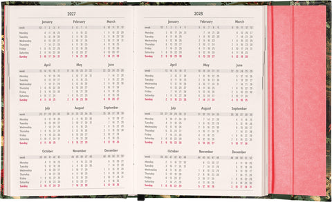 Magnetic weekly planner Flamingo 2027, 11 x 16 cm