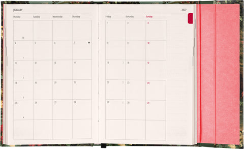 Magnetic weekly planner Flamingo 2027, 11 x 16 cm