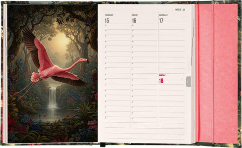 Magnetic weekly planner Flamingo 2027, 11 x 16 cm