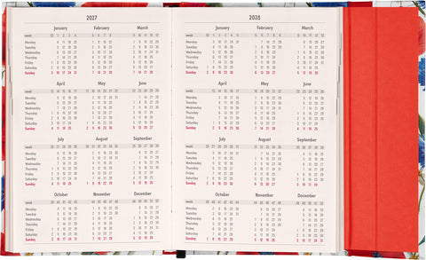 Magnetic weekly planner Poppies 2027, 11 x 16 cm