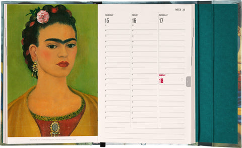 Magnetic weekly planner Frida Kahlo 2027, 11 x 16 cm