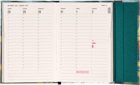 Magnetic weekly planner Frida Kahlo 2027, 11 x 16 cm