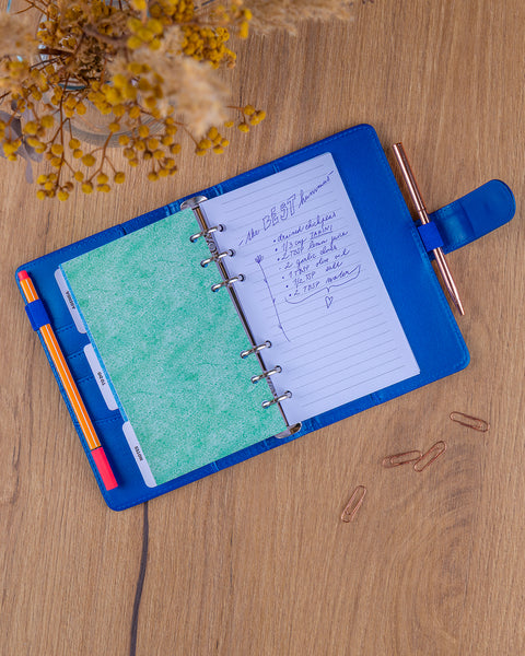 Refill – Weekly Ring Bound Planner 2027, royal blue, 12,5 x 19 cm