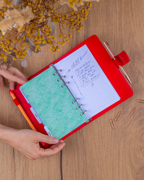 Refill – Weekly Ring Bound Planner 2027, bright red, 12,5 x 19 cm