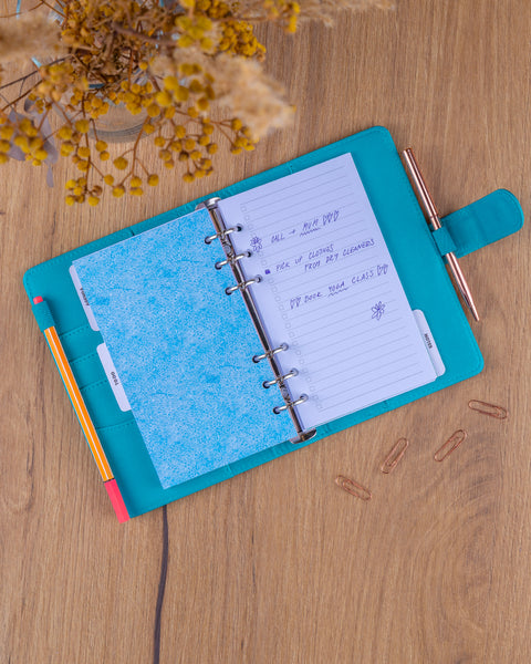 Refill – Weekly Ring Bound Planner 2027, turquoise, 12,5 x 19 cm