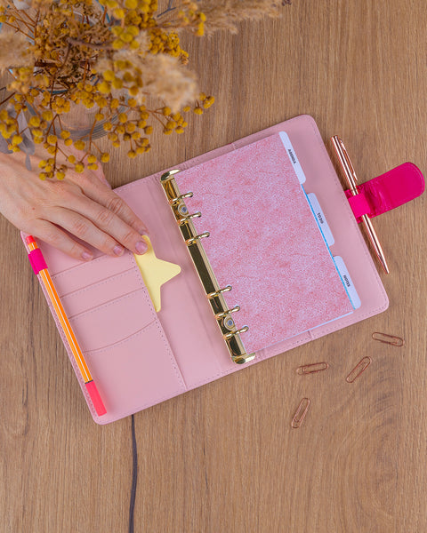 Refill – Weekly Ring Bound Planner 2027, fuchsia, 12,5 x 19 cm