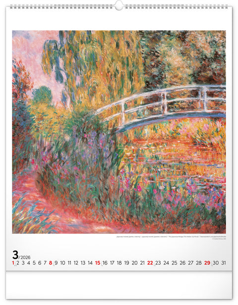 Wall calendar Claude Monet 2026, 48 x 56 cm